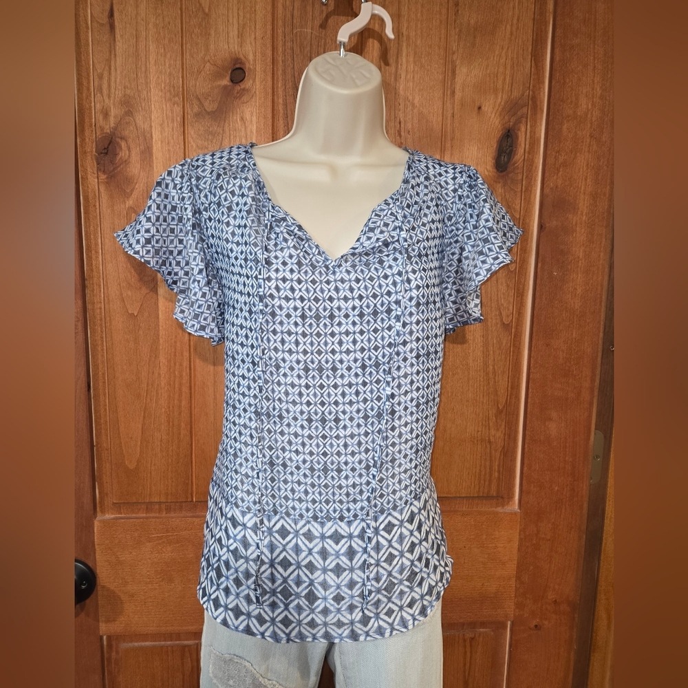 Zac‎ & Rachel Blue Patterned Blouse